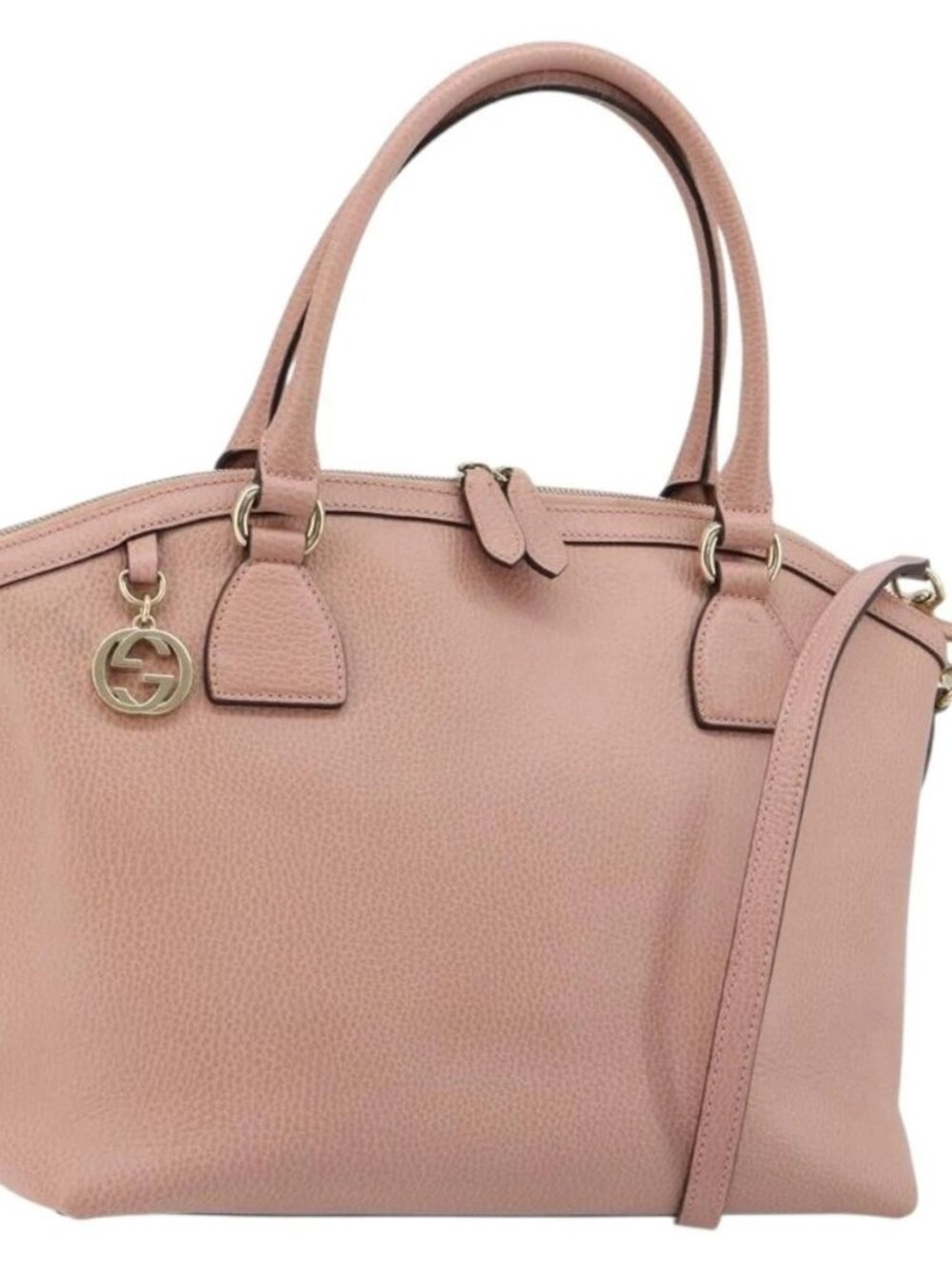 GUCCI Hand Bag Leather 2way Pink Gold 449651 Auth